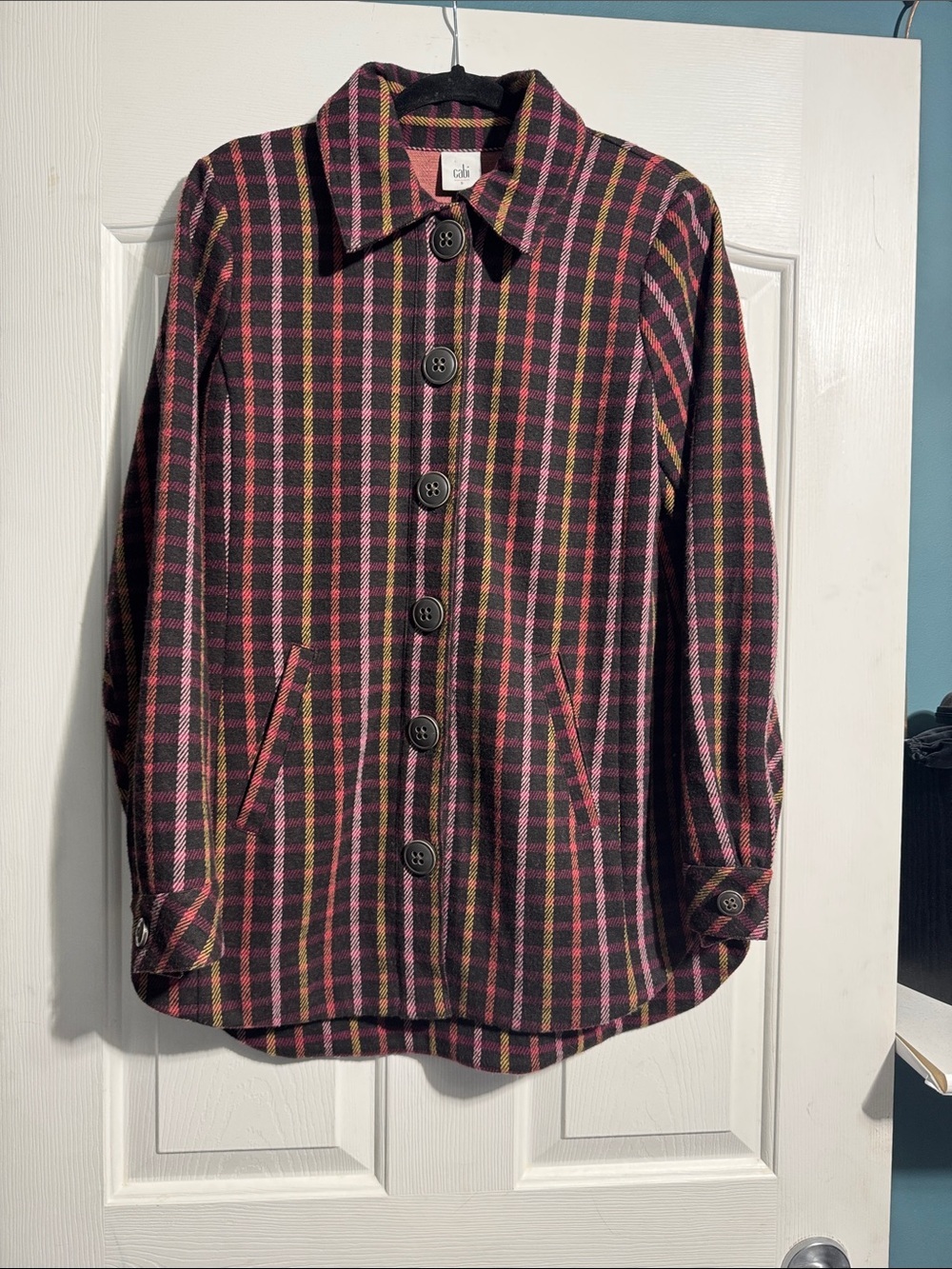 CAbi Frontier Jacket 4061 Small Shacket Plaid Limited Edition Soft Cozy Chic